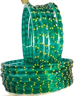 Rain Drop Glass Bangles Set For Women And Girls | Light Weight Bangles | Traditional Transparent Fancy Glass Chudi Set for Wedding, Party (12 Bangles)