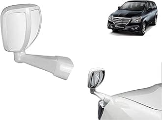 Universal Hub- Front Fender Wide Angle Mirror Bonnet Mirror (Small, White) For -Toyota Innova 2013 2015