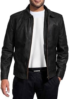 Desired JacketsMens Leather Jacket - Real Lambskin Classic Vintage Style Leather Jackets For Men Brown Leather Jacket for Mens