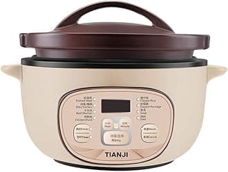 Tianji DSG-TZ30 Electric Clay Pot Slow Cooker for Claypot Rice and Casserole Porridge, Ceramic Casserole Cooking Pot with Unglazed Porcelain, Suitable for Stove, 3L