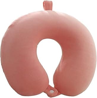 GDEOUP Travel Pillow - Memory Foam Neck Pillow Support Pillow,Luxury Compact & Lightweight Quick Pack for Camping,Sleeping Rest Cushion (Pink)