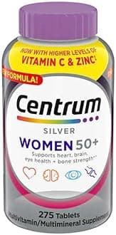 Centrum Silver Women 50 Plus Multivitamin, 275 Tablets+Bundled with nalkotsupliment Guide, Non-GMO & Gluten Free, Easy to Take Smooth Coating