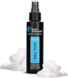 GROOM PROFESSIONAL Baby Powder Dog Cologne Spray - Dog Perfume Spray - Ideal for Smelly Dogs - Familiar Baby Powder Scent- Contains Chamomile to Soothe Sensitive Skin, 100ml