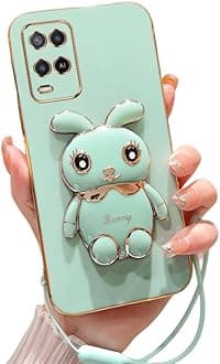 Case Compatible with Oppo A54 Phone Cover TPU Silicone Electroplated Stand Soft Durable Fall Protective Shockproof Protective Cover for Oppo A54 Case (3)