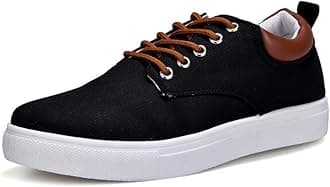 tazimall New Casual Sneakers for Men Lace-Up Canvas Shoes Low Top Walking Shoes