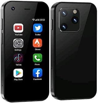 Mini 2.5-Inch Pocket Phone, 2GB RAM, 16GB Storage, Cellular, Dual SIM, WiFi, HD Display, Android, Type-C Charging (Black)