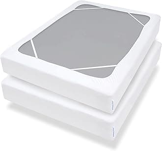 Box Spring Cover King Size with Smooth and Elastic Woven Material, Alternates for Bed Skirt, Wrinkle & Fading Resistant, Washable, Dustproof, White, 2 Pack