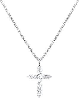 14K Gold Plated Cross Necklace for Women – Cross Pendant with Cubic Zirconia - Gold Necklaces for Women - Trending Fashion Jewelry