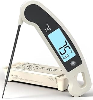 - Javelin® PRO Classic Ultra-Fast 2-Second Professional Digital Instant Read Meat Thermometer for Grill and Cooking, Auto-Rotating Backlit Display, IP65 Water Resistant – Panda