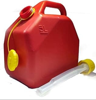 Taccto Portable Fuel Can Plastic, Thickened Anti-Rust Petrol Cans with Oil Guide Tube, Transport Storage Plastic Jerry Cans,5L
