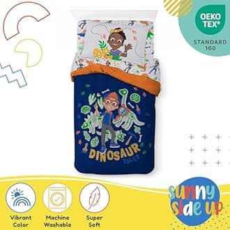 Sunny Side Up Kids Comforter Set Includes Sheets and Pillow Covers - Soft and Cozy Bed Set for Stylish Room Decor, Blue - Blippi, 5 Piece Twin Bedding