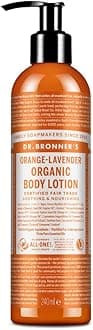 Dr Bronner's 3-in-1 Orange & Lavender Organic Hand and Body Lotion, Made with Organic Oils, Used for Hands, Face and Body, Certified Fair Trade & Vegan Friendly, 236ml Recycled Bottle