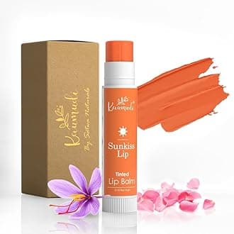 Handmade & Natural Lip Balm for Women & Men with Rose Damascena & Saffron Essential Oil (Sunkiss Lip)