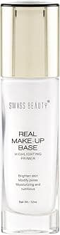 Swiss Beauty Real Makeup Base Highlighting Primer| Skin-Hydrating Poreless Primer With Natural Glow Finish For Face Makeup |Shade - Pink Tint, 32Ml