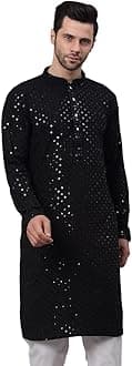 Jompers Men's Chikankari Embroidered and Sequence Kurtas