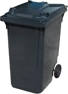 Grey 360 ltr Wheelie Bin - Large Size Household Wheelie Bin (For Many Councils) - Tough & Durable - For All Your Outdoor Rubbish & Recycling - EN840 Certified & Tested