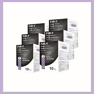 FORA6Connect/Test N’Go Advance Voice Blood Ketone Test Strips - 10 Count, Ideal for Keto Diet and Ketosis Monitoring (6)