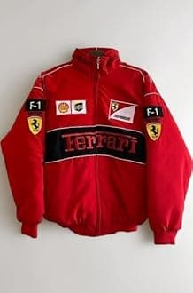 Red F1 Speed Printed Jacket | Motorsport & Streetwear Fusion