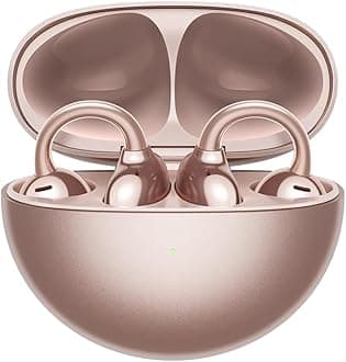 HUAWEIFreeClip, Groundbreaking Aesthetic Design, Feather-Light Wearing, Open-Ear Listening, AI Crystal-Clear Call, Long Battery Life, Dual-Device Connections, Rose Gold.