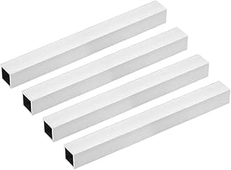 uxcell 6063 Aluminum Square Tube, 20mmx20mmx2mm Wall Thickness 200mm/7.87" Length Seamless Straight Pipe Tubing 4 Pcs