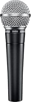 Shure SM58-LC Dynamic Vocal Microphone – Professional Handheld Cardioid XLR Mic for Singing, Live Performance, Studio Recording, Podcast & Broadcast, Black
