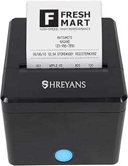SHREYANS 80mm Thermal Billing Printer with Autocutter | Ultra Fast Speed with Compact Design Makes is Much Easier to use | Bluetooth Enabled Compatible with All Windows and Android Billing Softwares