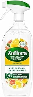 Zoflora Lemon Zing Multipurpose Cleaner Trigger Spray, 1 x 800ml, Floral Antibacterial Multi-Surface Cleaner, Pet-Friendly, Kills 99.9 Percent of Bacteria and Viruses.