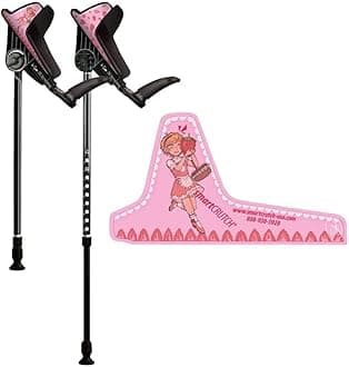 smartCRUTCH Local Artist Series Ergonomic Custom Forearm Crutches for Adults, Multiple Colors, Adjustable Forearm Rotates 15-90 Degrees - Heights 5'4" to 5'9" - 265 lbs Non Weight Bearing