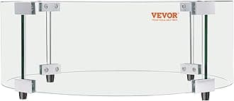 Fire Pit Wind Guard, 29 x 8 inch Round Glass Flame Shield, 0.24-Inch Thick Fire Table Accessory, Clear Tempered Glass Flame Guard for Propane, Gas, Outdoor, Patio, Backyard