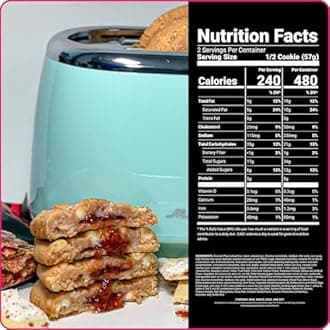 My Cookie Dealer Soft Baked Cookies, Strawberry Toaster Pastry (12-Pack, 4oz Cookie) - Strawberry Pop-Tarts & White Chip Batter, Filled with Strawberry Jam - Individually Wrapped Travel Snacks