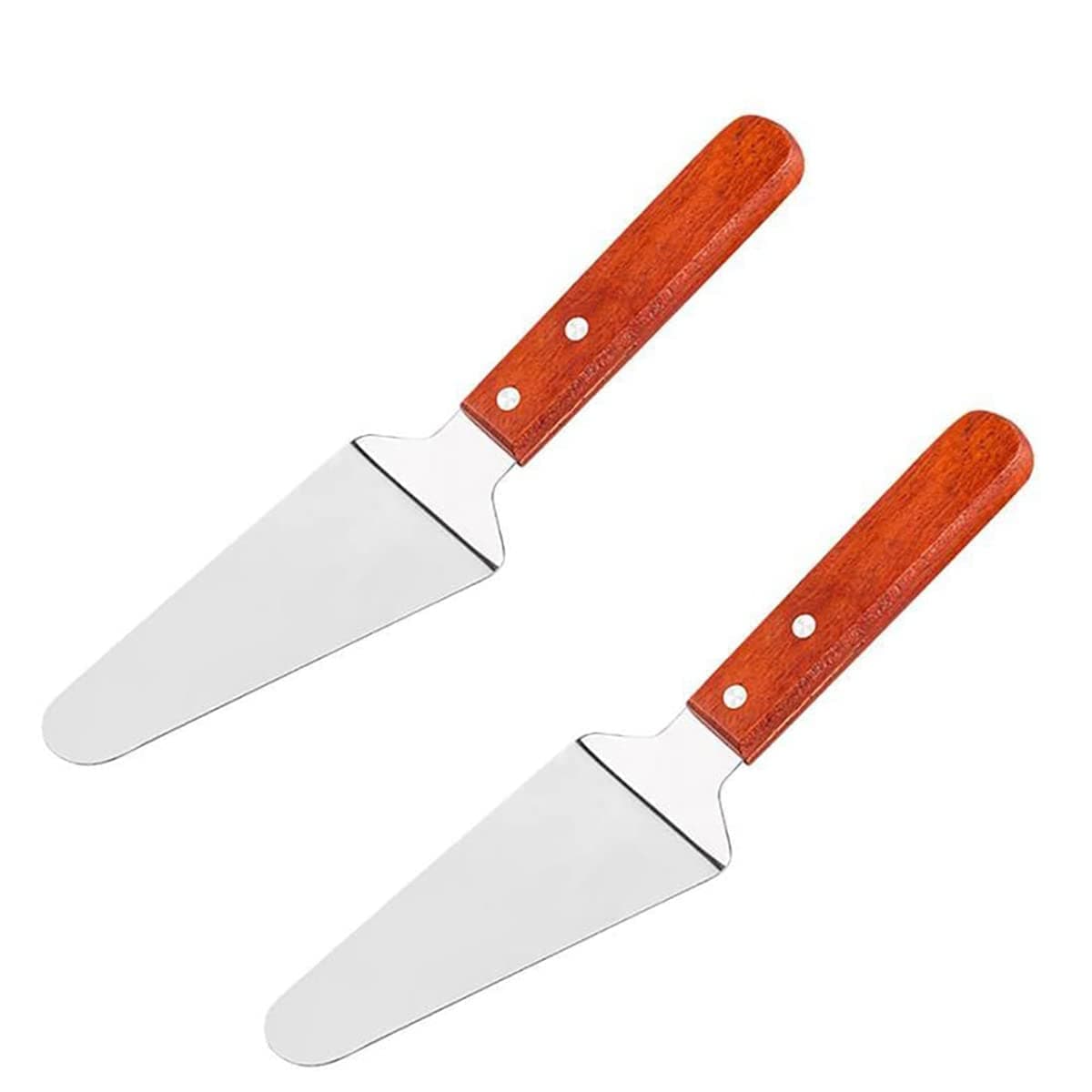 Stainless Steel Cake Slice & Pie Server Edge Cake Cutter and Spatula for Pizza, Pastry, Fruit Cutting, Dessert Serving (2 Piece)
