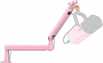 FIFINE Low Profile Boom Arm Mic Stand, Microphone Arm Stand with Cable Management Channel, Desk Clamp, Screw Adapter for Streaming Podcast Recording, Adjustable Metal Mic Boom Arm Stand Pink-BM88P