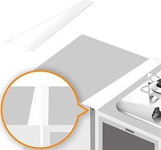 Linda's Essentials Silicone Stove Gap Covers (2 Pack), Heat Resistant Oven Gap Filler Seals Gaps Between Stovetop and Counter, Easy to Clean Stove Gap Guard (21 Inches, White)