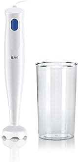 Braun MultiQuick 1 Hand Blender 450 Watts, 1 Speed, Light-Weight, BPA Free, Dishwasher Safe, Plastic - MQ 10.001P