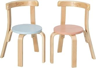 Wooden Kids Chair, Toddler Chair for Table, Kids Stackable Chairs, Kid Wooden Furniture for Family/Playroom/Classroom（Set of 2-Color）