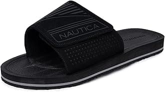 Nautica Men’s Athletic Slide Sandal Wide Fit, Adjustable Strap Comfort Slip-On with Cushioned Footbed for Pool Beach Shower Gym and Everyday Wear