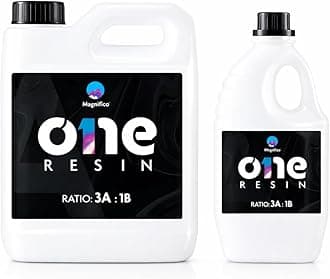 One Resin - 3.2 KG (3:1) Clear UV-Resistant Epoxy Resin, Smooth Finish, Easy to Use with Self-Leveling.