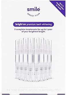 SmileDirectClub Teeth Whitening Kit - 8 1.4ml Gel Pens - Professional Strength Hydrogen Peroxide - Pain Free and Enamel Safe - Up to 9 Shades Whiter in 1 Week