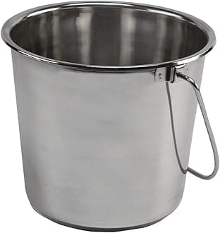 Stainless Steel Buckets for Pets, Cleaning, Food Prep (2 Gallon)