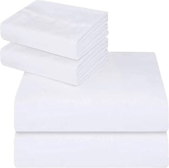 Single Bed Sheets - Deep Fitted Single Sheet 14 inch (35 cm) - Soft Brushed Microfibre Fabric White Bedding- Shrinkage and Fade Resistant. (Single (90x190cm), White)