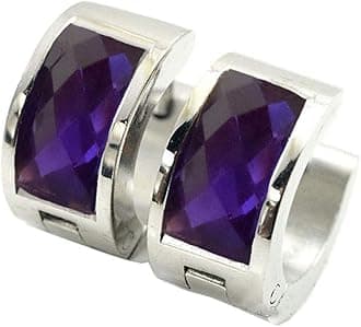 Jewelry Men's and Women's Muticolor Crystal Stainless Steel Studs Hoop Earrings