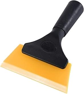 FOSHIO Small Squeegee with 5 Inch Yellow Rubber Blade Mini Wiper Window Tinting Tools for Mirror Glass Window Cleaner with Non-Slip Handle