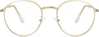 Kursan Classic Round Metal Clear Lens Glasses for Women Men Circle Frame Non-Prescription Eyeglasses