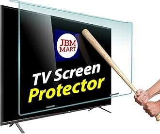 JBM MART 42-43 Inch TV Screen Protector - Tempered Glass Guard, 9H Hardness, Scratch resistance, Crystal Clear