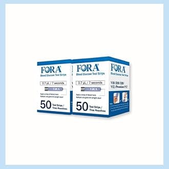 FORA Glucose Strips (50 ct/Vial) - V10 V12 D10 D20 PremiumV12 (NOT Compatible with Premium V10) (2)