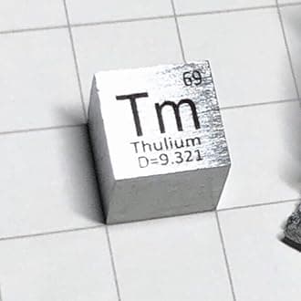 1 Piece 10mm Pure Thulium Metal Cube, 99.99% High Purity Tm, for Element Specimen Collection Hobby and Science Demonstration