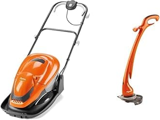 Flymo EasiGlide 330 V Hover Collect Lawn Mower - 1700 W Motor, 33 cm Cutting Width, 20 Litre Grass Box, 10 m Cable Length & Contour XT Electric Grass Trimmer and Edger, 300 W, Cutting Width 25 cm