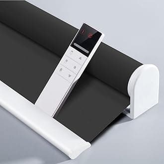 ZSHINE Motorized Blackout Window Blinds Customize Width (23-95 Inches) Remote Control Wireless and Rechargeable Roller Shades Blinds for Windows, Home, Office, Hotel, Club, Restaurant(82010M)