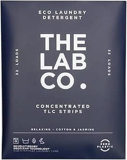 The Lab Co. Laundry Detergent Strips Washing Sheets | Eco Ultra-Concentrated | Non-Bio for Sensitive Skin | Non-Toxic Fragrance | EDC-Free | Lab-Tested | Relaxing Cotton Lavender Jasmine | 32 Loads