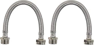 Certified Appliance Accessories WI12SSFM Braided Stainless Steel Water-Inlet Hose, 1ft (Pack of 2)